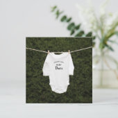 かわいいシンプル冬の写真妊娠 案内状 (スタンド正面)