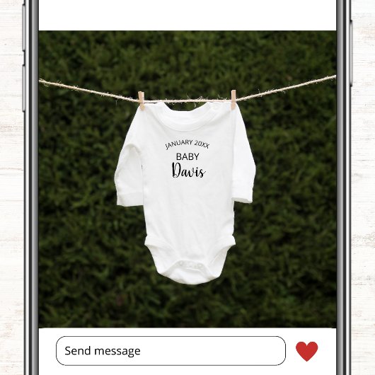かわいいシンプル冬の写真妊娠 案内状
