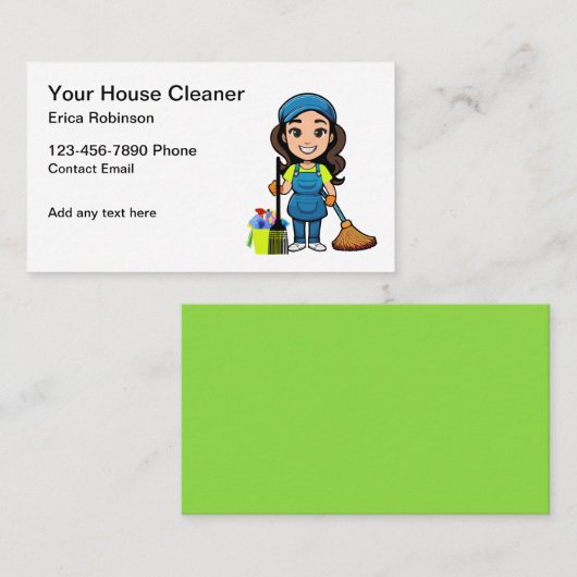 かわいいシンプル名刺を片付けるハウス 名刺 (正面/裏面)