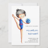 かわいいシンプル女子体操バースデーパーティー 招待状 (正面)