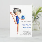 かわいいシンプル女子体操バースデーパーティー 招待状 (スタンド正面)