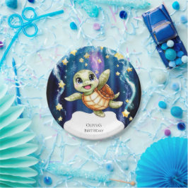 かわいいシンプル子どもウミガメ誕生日 ペーパープレート