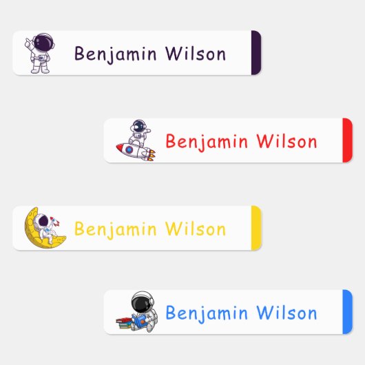 かわいいシンプル宇宙飛行士カスタムの子供の名前ラベル ラベル (グループ)