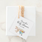 かわいいシンプル小さなバニーワイルドフラワーベビーシャワー フェイバータグ (インサイチュ)