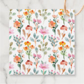 かわいいシンプル小さなバニーワイルドフラワーベビーシャワー フェイバータグ (裏面)