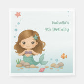 かわいいシンプル小さな人魚 スタンダードランチョンナプキン (正面)