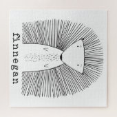 かわいいシンプル山嵐スケッチ名前をカスタムする ジグソーパズル (横)