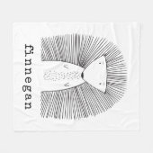 かわいいシンプル山嵐スケッチ名前をカスタムする フリースブランケット (正面(横))