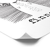 かわいいシンプル山嵐スケッチ名前をカスタムする ポスター (角)