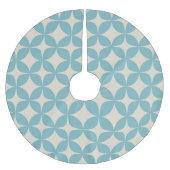 かわいいシンプル幾何学的パターンパステルティール（緑がかった色）ブルー ブラッシュドポリエステルツリースカート (正面)