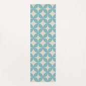 かわいいシンプル幾何学的パターンパステルティール（緑がかった色）ブルー ヨガマット (正面)