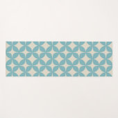 かわいいシンプル幾何学的パターンパステルティール（緑がかった色）ブルー ヨガマット (正面(横))