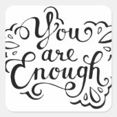 かわいいシンプル感動的引用文 スクエアシール (正面)