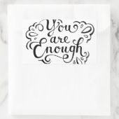 かわいいシンプル感動的引用文 長方形シール (バッグ)