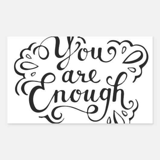 かわいいシンプル感動的引用文 長方形シール (正面)