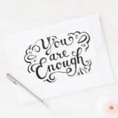 かわいいシンプル感動的引用文 長方形シール (封筒)