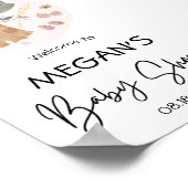 かわいいシンプル服ピンクの赤ちゃんシャワーへようこそ ポスター (角)