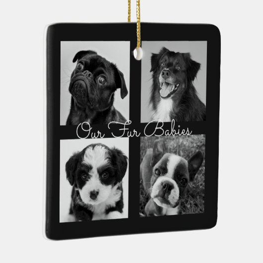 かわいいシンプル毛皮のベビー動物のペットの写真 セラミックオーナメント (右)