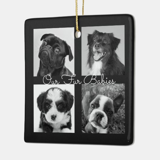 かわいいシンプル毛皮のベビー動物のペットの写真 セラミックオーナメント (左)