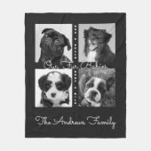 かわいいシンプル毛皮のベビー動物のペットの写真 フリースブランケット (正面)