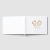 かわいいシンプル水彩ベビー足ベビーシャワー ゲストブック (全面)