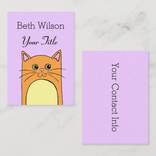 かわいいシンプル猫の名刺 名刺 (正面/裏面)