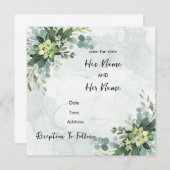 かわいいシンプル結婚式招待状 招待状 (正面/裏面)