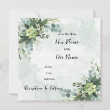 かわいいシンプル結婚式招待状