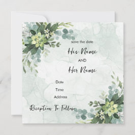 かわいいシンプル結婚式招待状 招待状