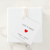 かわいいシンプル赤いハートモダン結婚の フェイバータグ (インサイチュ)