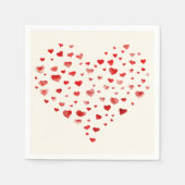 かわいいシンプル赤い水のカラーハート スタンダードカクテルナプキン (正面)