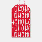 かわいいシンプル赤い白ホホホホホクリスマスホリデー ギフトタグ (裏面)