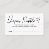 かわいいシンプル赤ちゃんシャワーおむつラッフル エンクロージャーカード (正面)