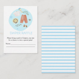 かわいいシンプル赤ちゃん服ブルーおむつラッフル エンクロージャーカード