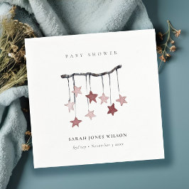 かわいいシンプル赤面ピンクスターモバイル赤ちゃんシャワー スタンダードカクテルナプキン