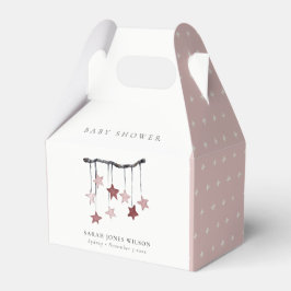かわいいシンプル赤面ピンクスターモバイル赤ちゃんシャワー フェイバーボックス