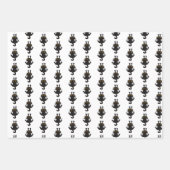 かわいいシンプル黒猫 ラッピングペーパーシート (正面3)