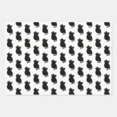 かわいいシンプル黒猫 ラッピングペーパーシート (正面)