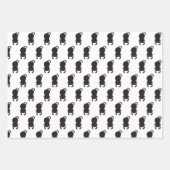 かわいいシンプル黒猫 ラッピングペーパーシート (正面3)