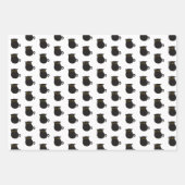 かわいいシンプル黒猫 ラッピングペーパーシート (正面2)