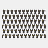 かわいいシンプル黒猫 ラッピングペーパーシート (正面)