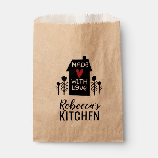 かわいいシンプル ラブハートのお家クラフト フェイバーバッグ (正面)