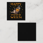 かわいいシーオッターハロウィーンの衣装とハッピーオッター スクエア名刺 (正面/裏面)