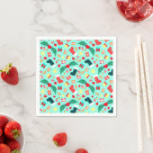 かわいいシーグリーンクリスマスデコールパターンホリデー スタンダードカクテルナプキン (インサイチュ)