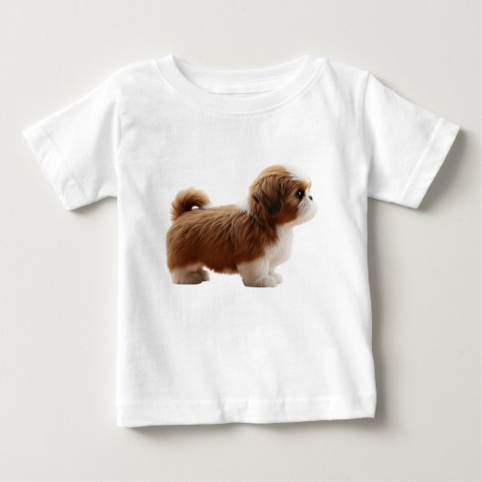かわいいシーズー子犬の単体イラスト ベビーTシャツ (正面)