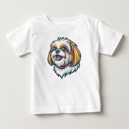 かわいいシーズー子犬 ベビーTシャツ (正面)