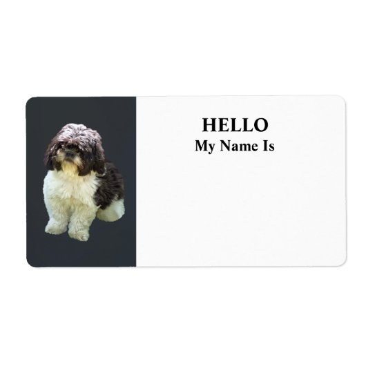 かわいいシーズー子犬 ラベル (正面)