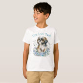 かわいいシーズー犬の花柄 Tシャツ (正面フル)