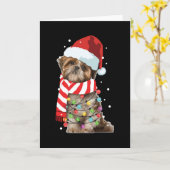 かわいいシーズー犬好き面白いクリスマスホリデーギフト カード (黄色い花)