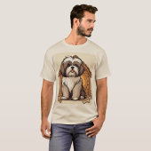 かわいいシーズー犬小屋のイラスト Tシャツ